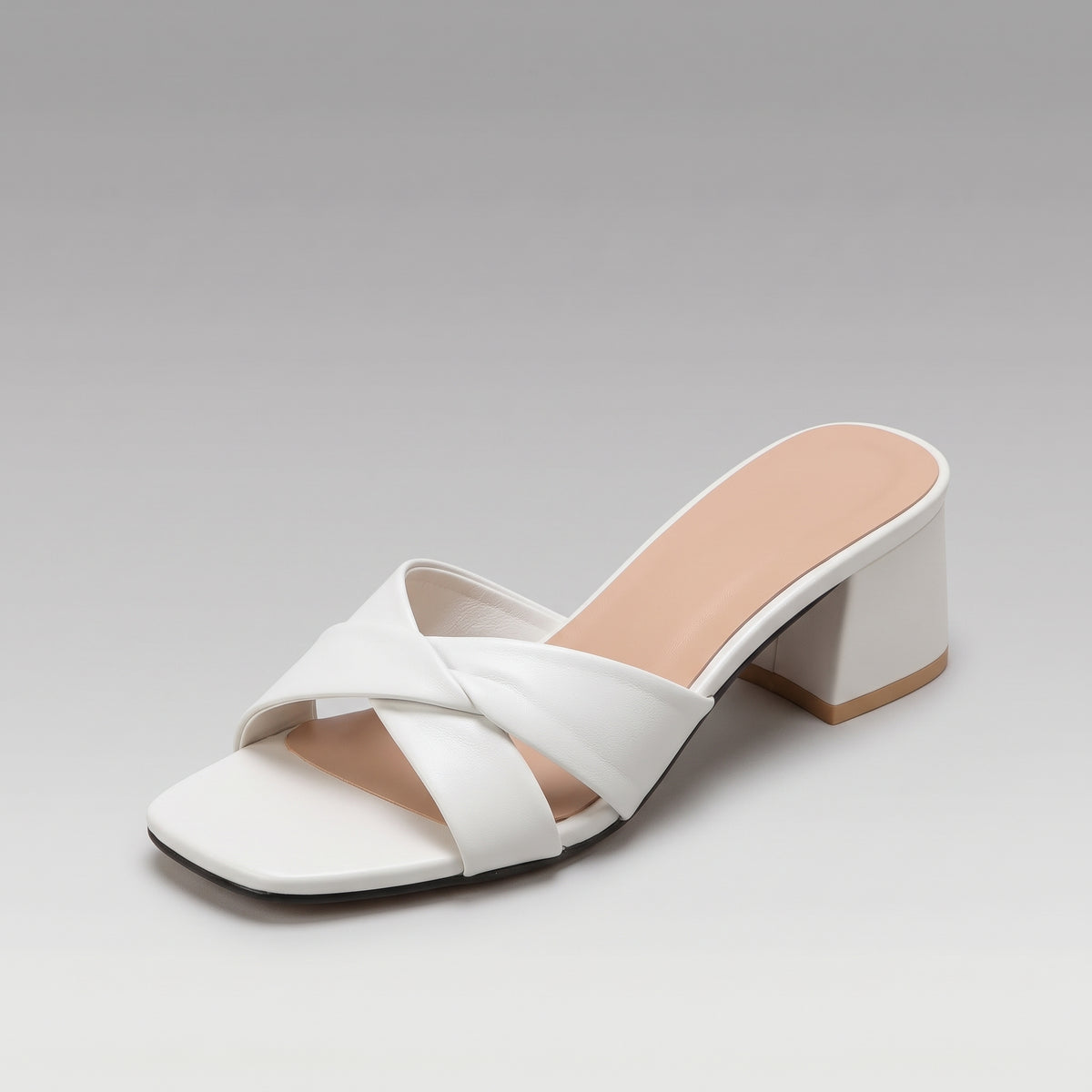 Mules Carrées à Talon Épais Moyen pour Femme