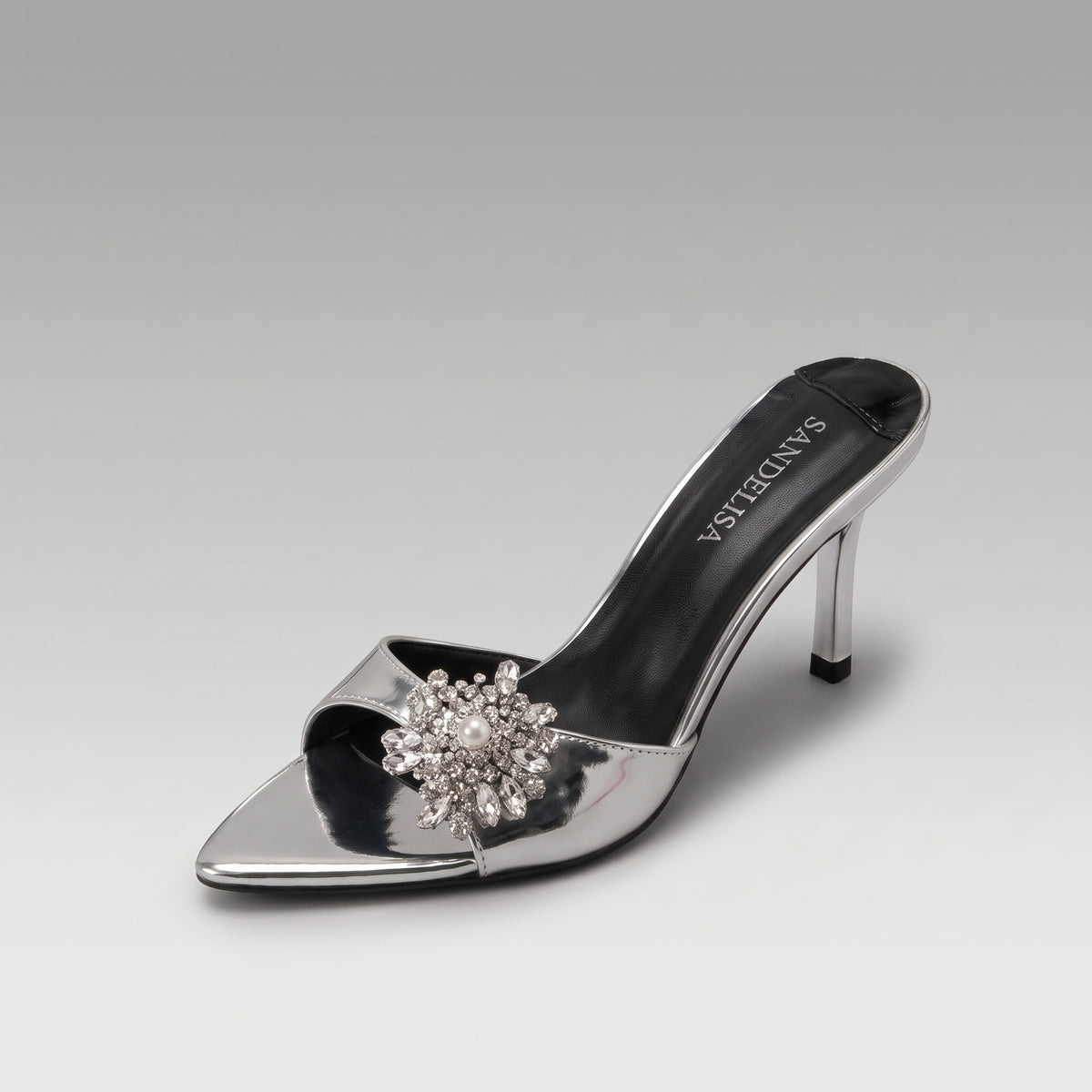 Mules Strass et Talon Aiguille pour Femme