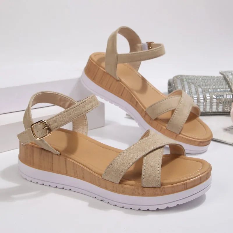 2026 Women's Cross Strap Wedge Sandals