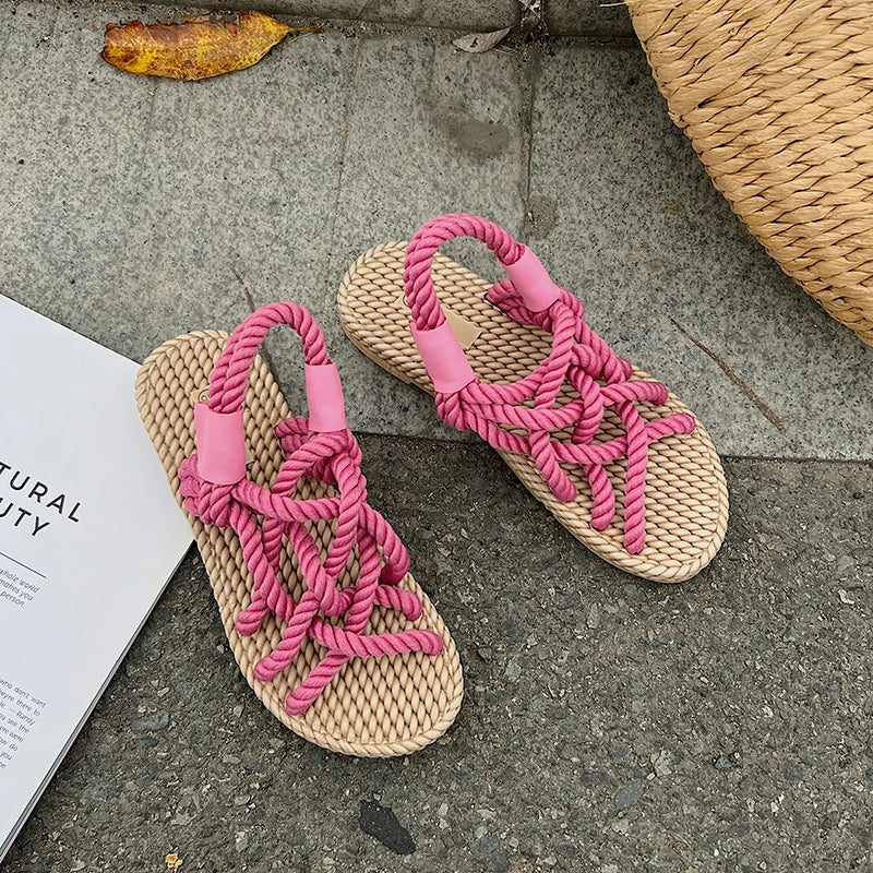 2026 Women's Bohemian Rainbow Rope Sandals