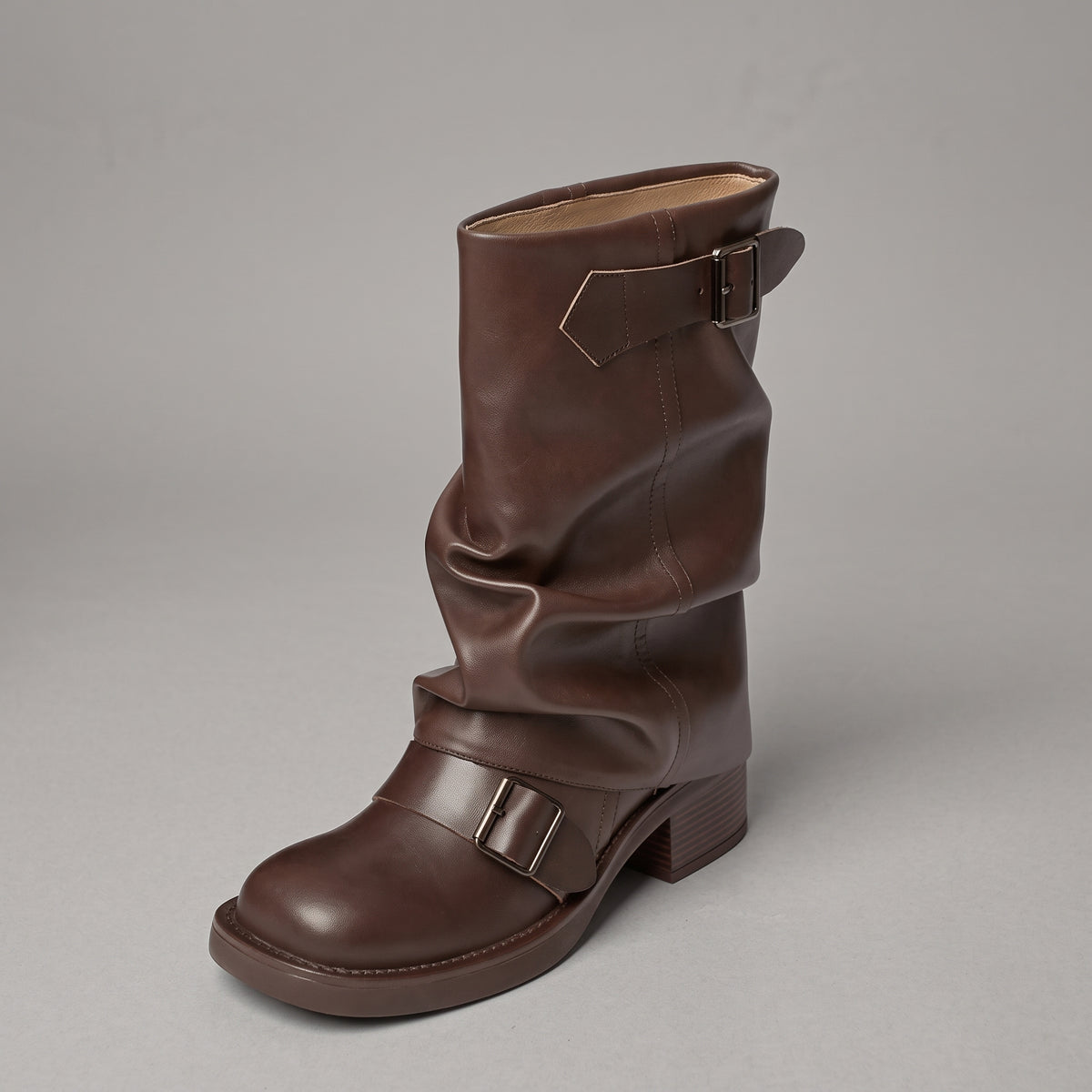 Bottes Santiags Rétro Marron Talon