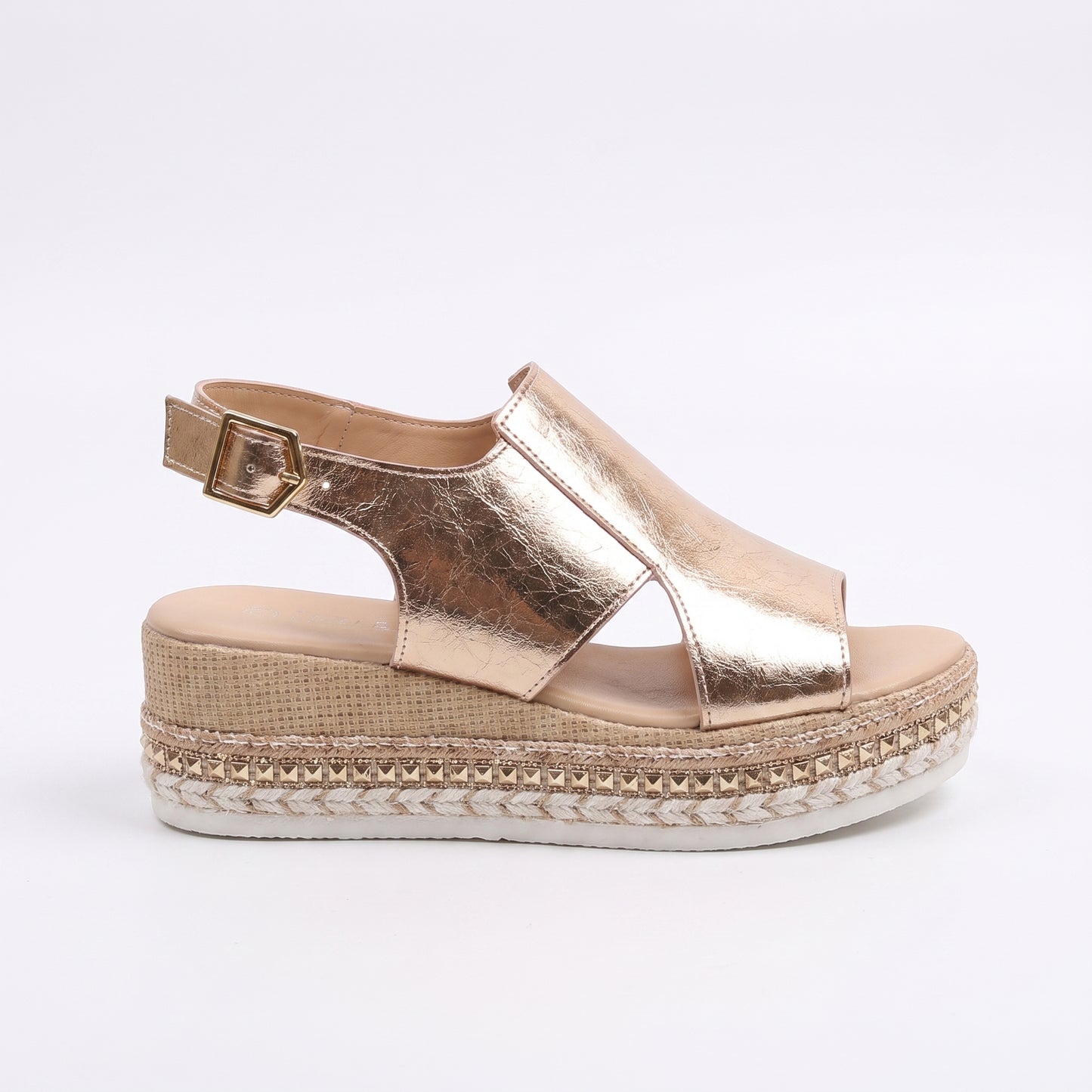 Sandales Compensées Élégantes pour Femme Design Ajouré à Bout Ouvert