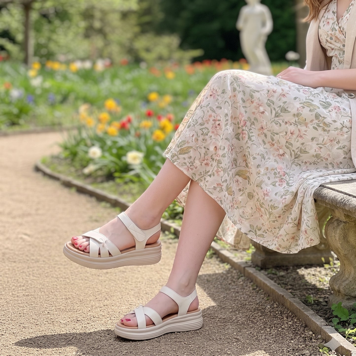 Sandales plates en cuir confortables pour femme 2026