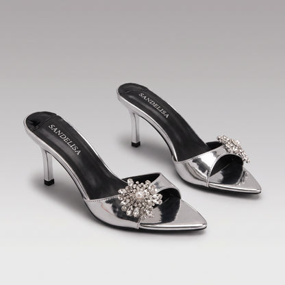 Mules Strass et Talon Aiguille pour Femme