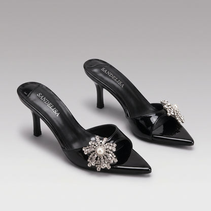 Mules Strass et Talon Aiguille pour Femme