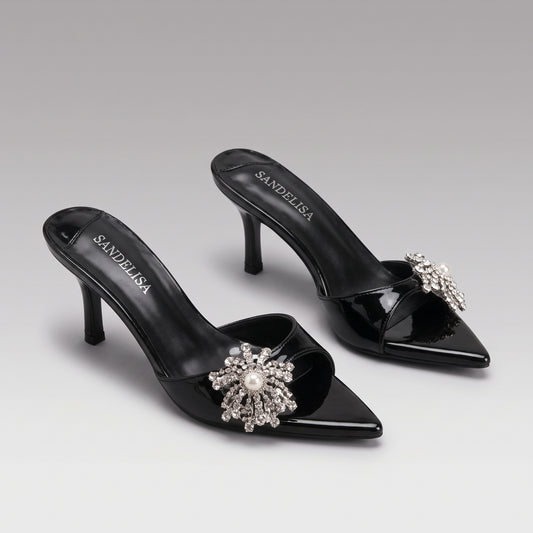 Mules Strass et Talon Aiguille pour Femme