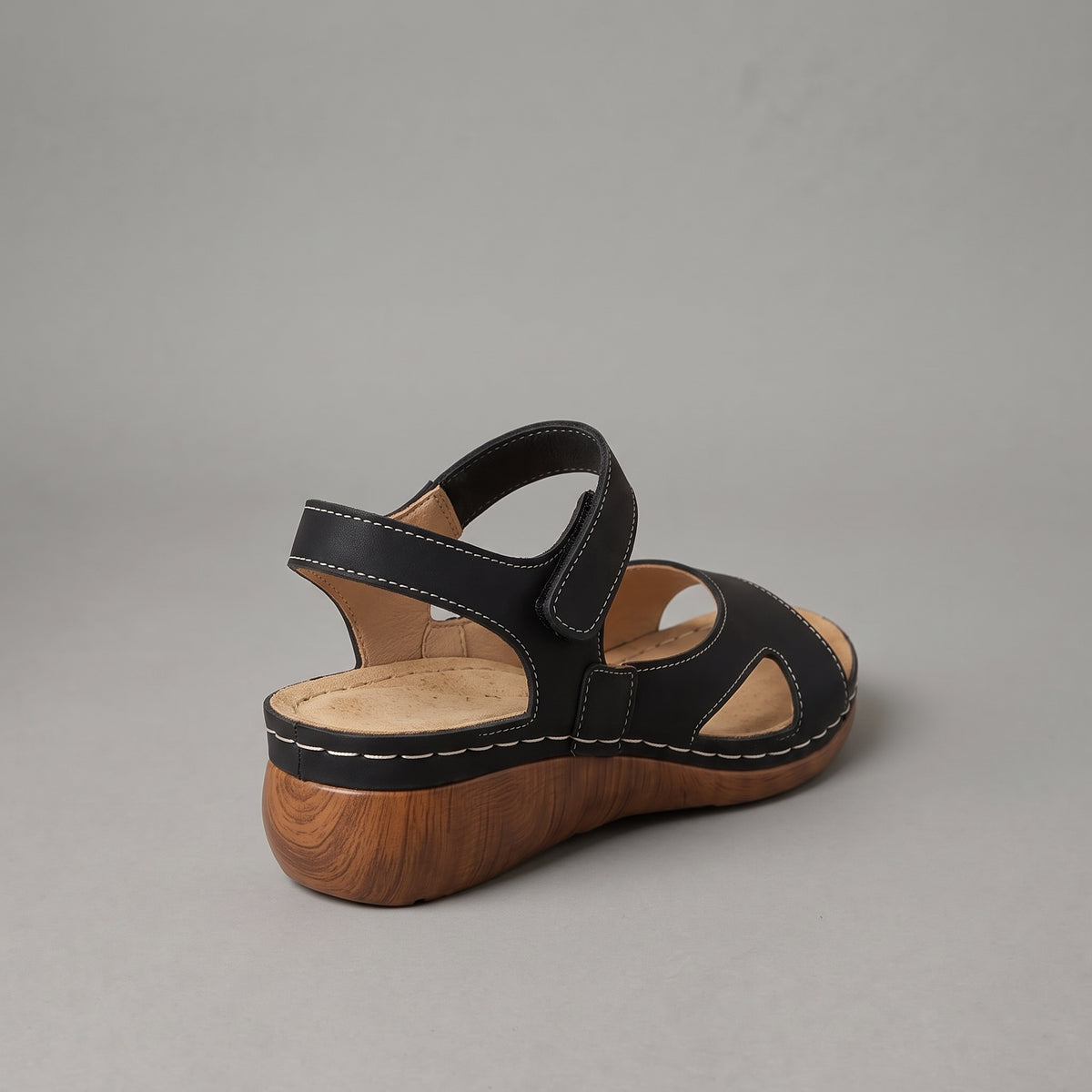 Sandales Compensées Cuir Véritable Confort