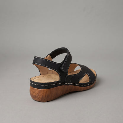 Sandales Compensées Cuir Véritable Confort