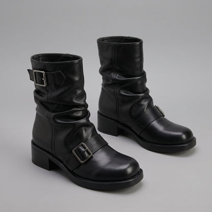 Bottes Santiags Rétro Marron Talon