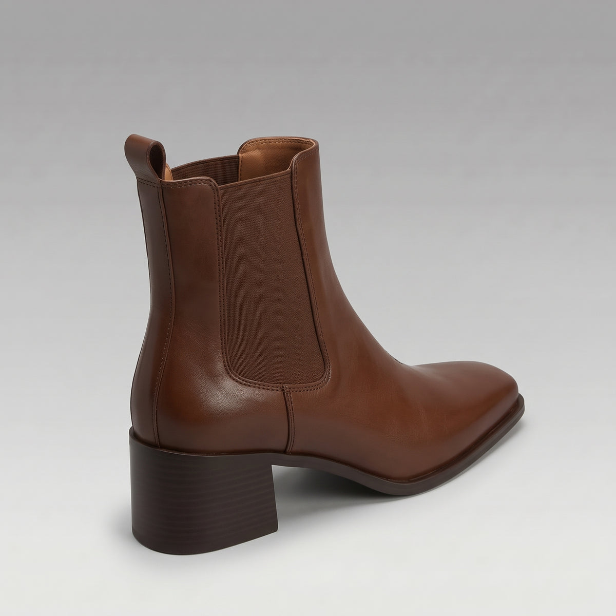 Bottines Chelsea Cuir Carrées Talon
