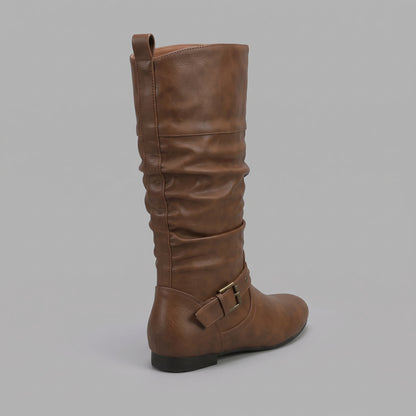 Bottes Mi-Mollet Style Western Rétro pour Femme