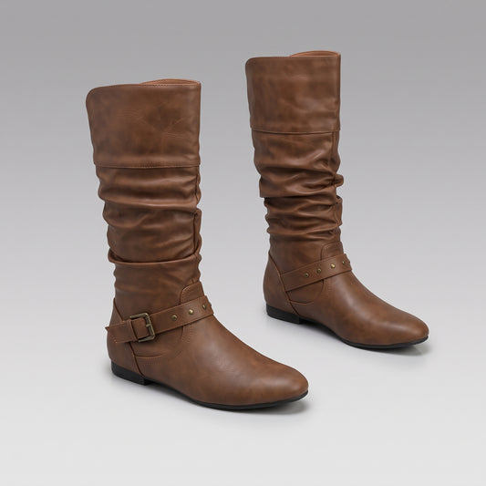 Bottes Mi-Mollet Style Western Rétro pour Femme