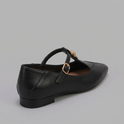 Mocassins Élégants à Bride en T et Bout Carré