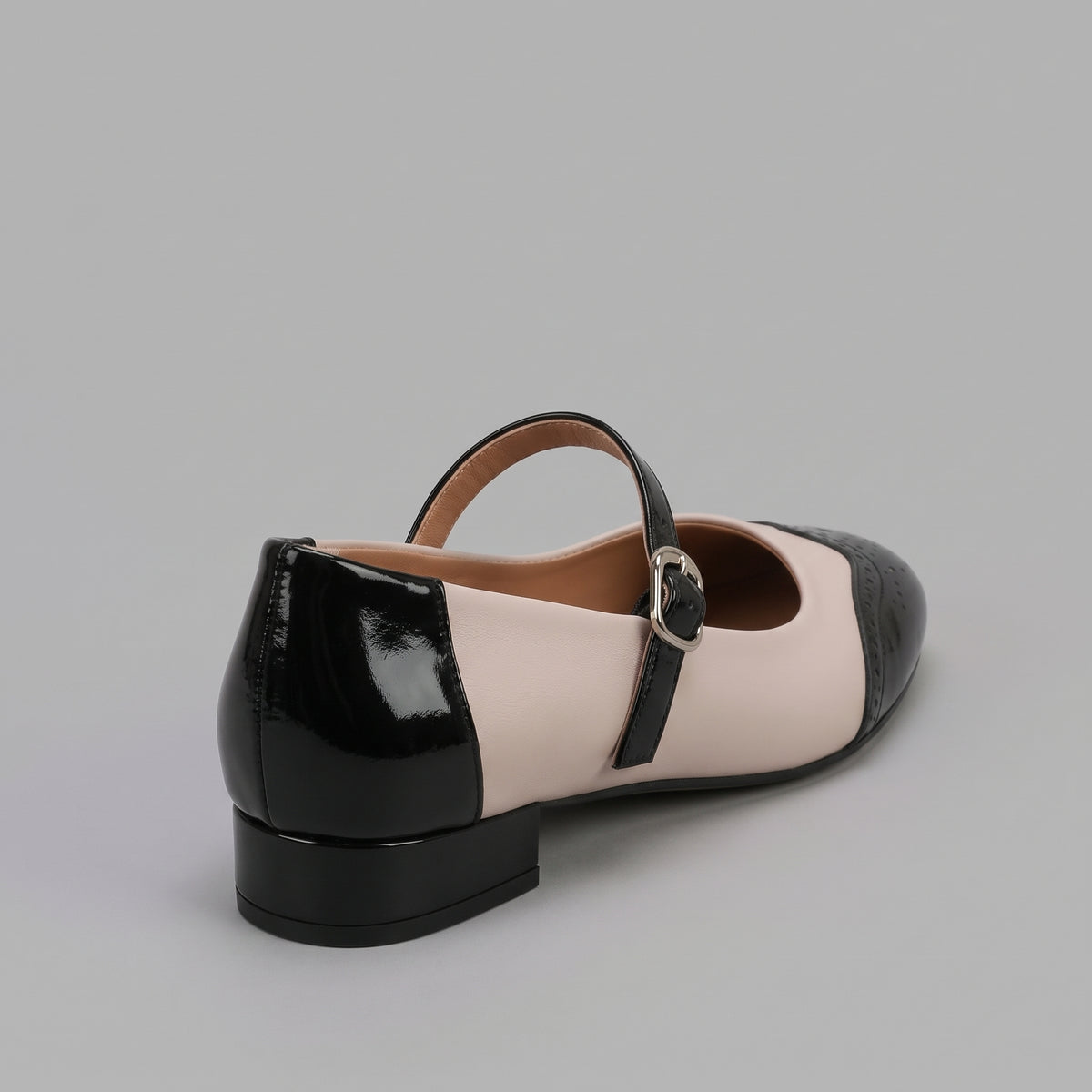 Chaussures Mary Jane Bicolores Carrées