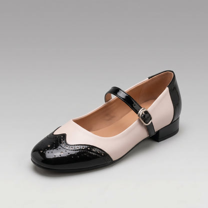 Chaussures Mary Jane Bicolores Carrées