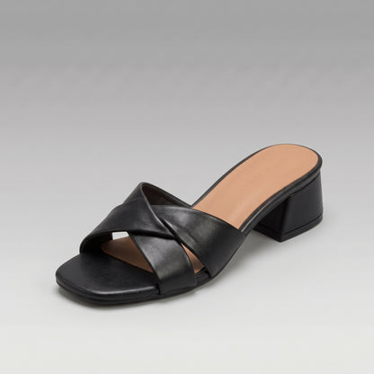 Mules Carrées à Talon Épais Moyen pour Femme