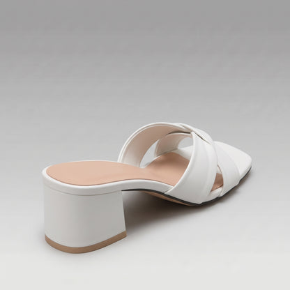 Mules Carrées à Talon Épais Moyen pour Femme