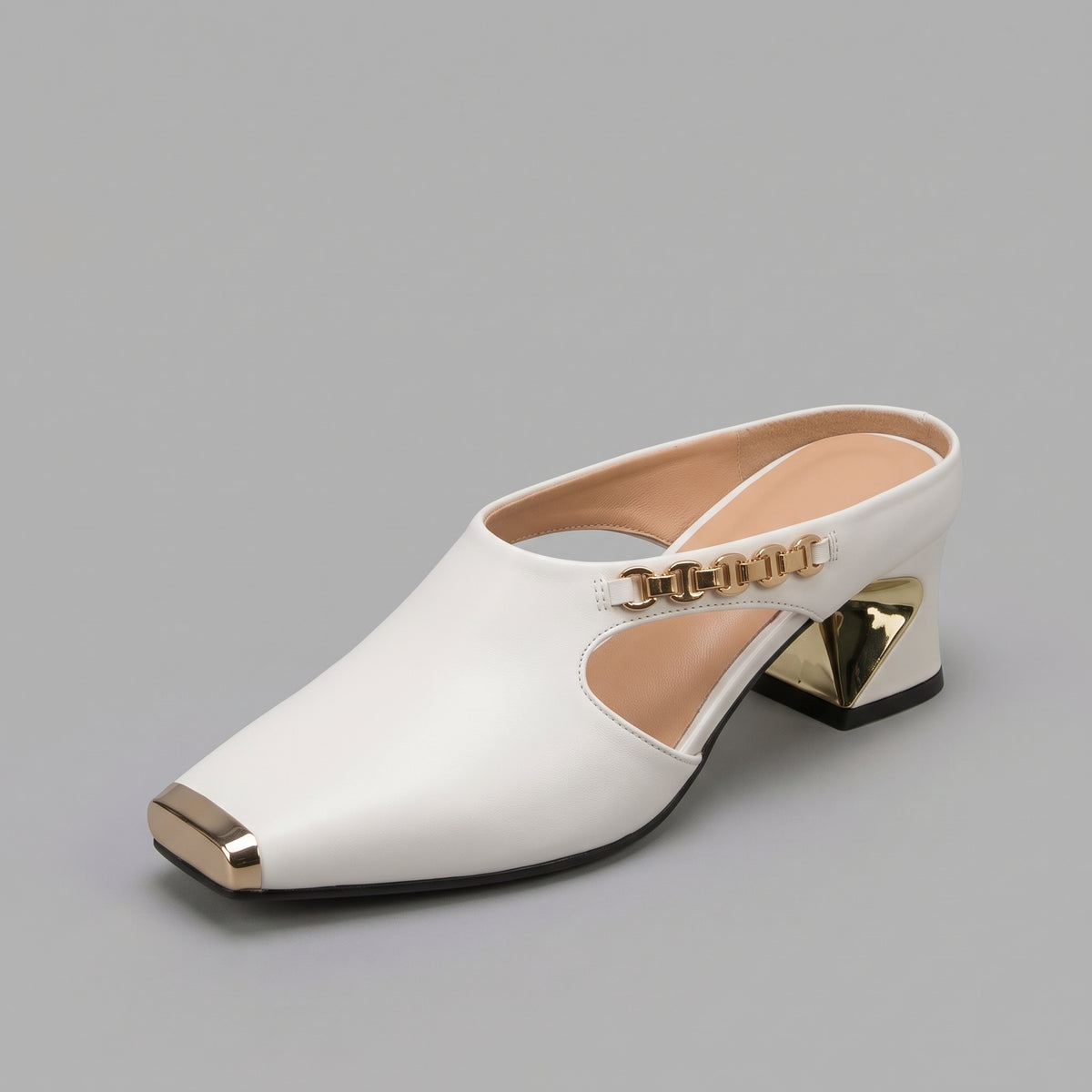 Mules Carrées à Talon Épais pour Femme
