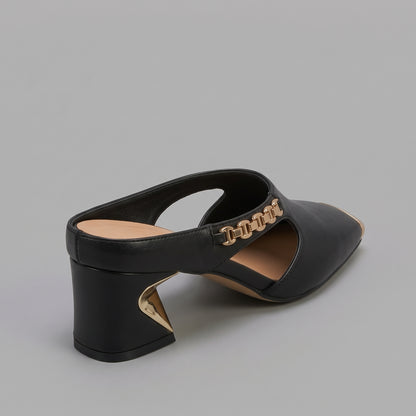 Mules Carrées à Talon Épais pour Femme