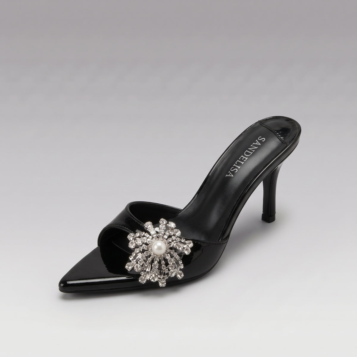 Mules Strass et Talon Aiguille pour Femme