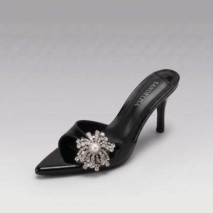 Mules Strass et Talon Aiguille pour Femme