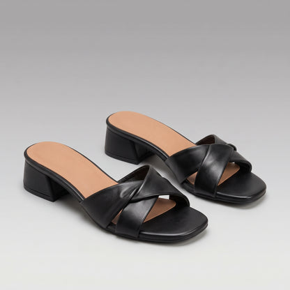 Mules Carrées à Talon Épais Moyen pour Femme