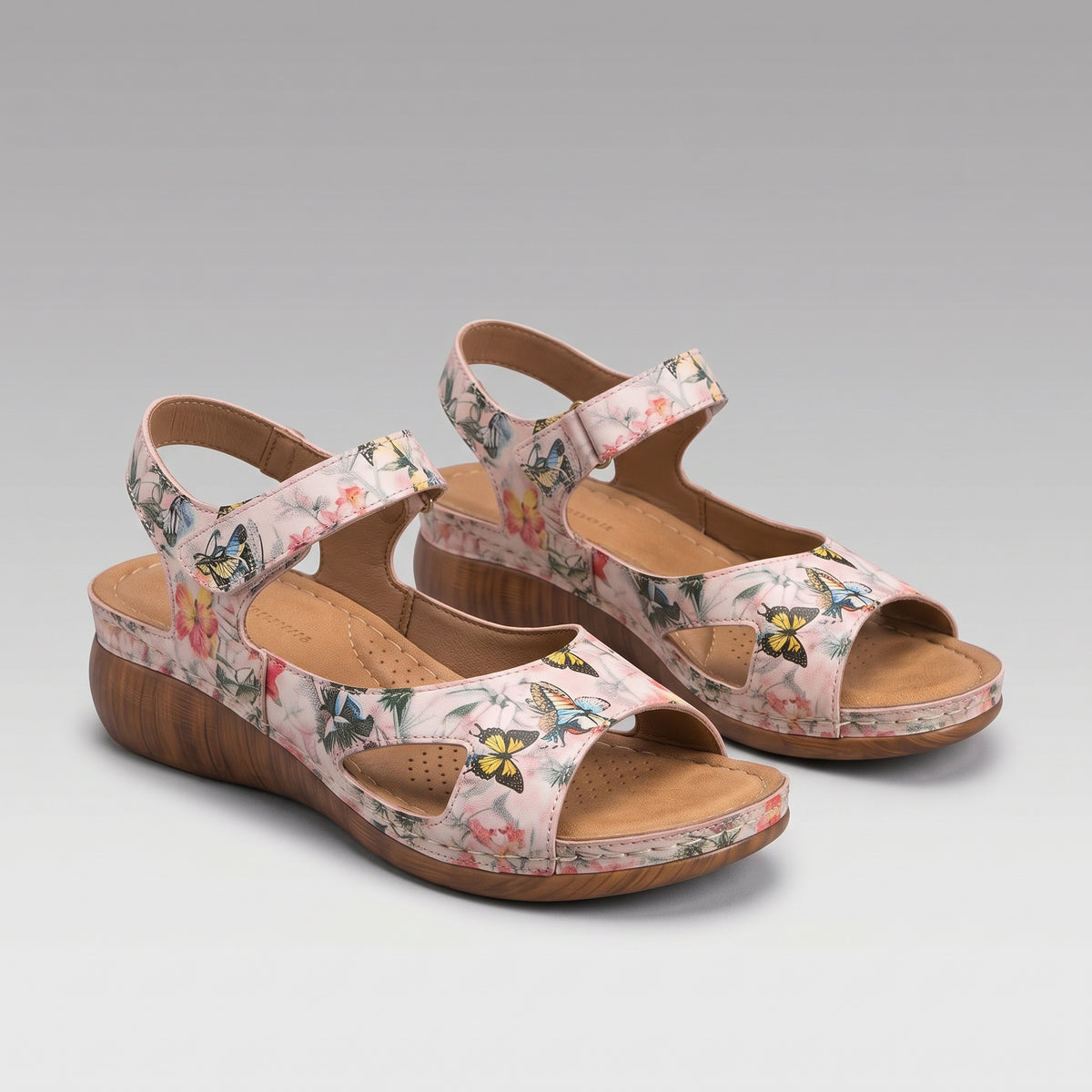 Sandales Compensées Cuir Véritable Confort