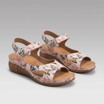 Sandales Compensées Cuir Véritable Confort