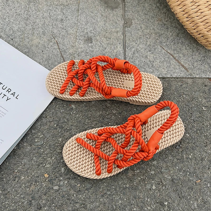2026 Women's Bohemian Rainbow Rope Sandals