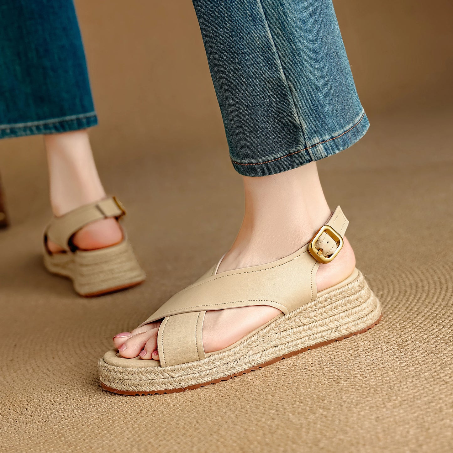 2026 Fashion Original Wedge Sandals – Genuine Leather Platform Casual Shoes