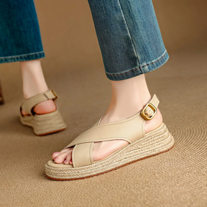 2026 Fashion Original Wedge Sandals – Genuine Leather Platform Casual Shoes