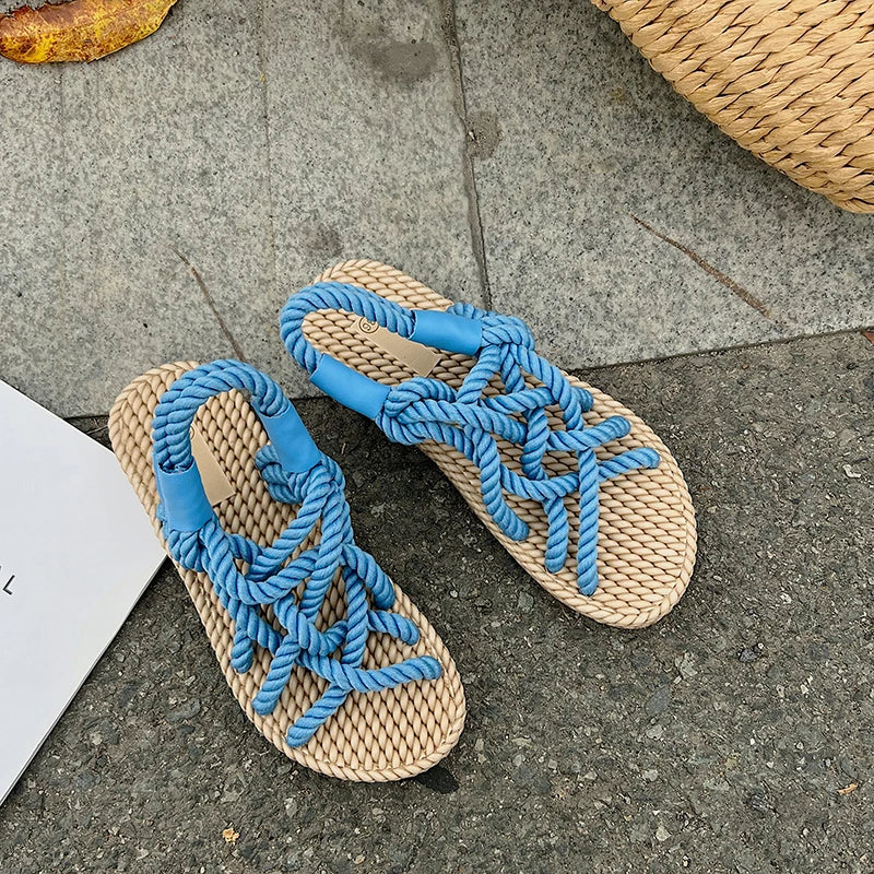 2026 Women's Bohemian Rainbow Rope Sandals