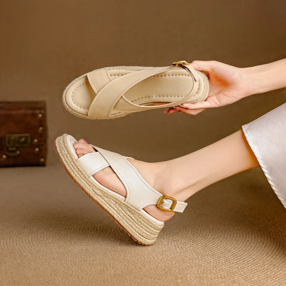 2026 Fashion Original Wedge Sandals – Genuine Leather Platform Casual Shoes