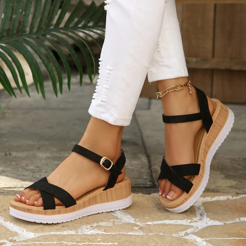 2026 Women's Cross Strap Wedge Sandals
