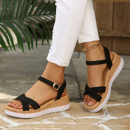 2026 Women's Cross Strap Wedge Sandals