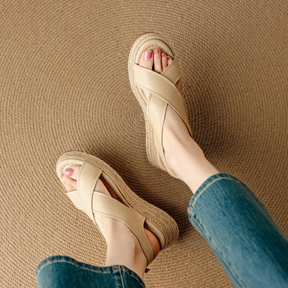 2026 Fashion Original Wedge Sandals – Genuine Leather Platform Casual Shoes