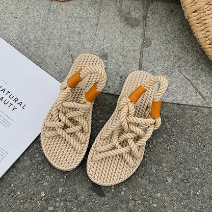 2026 Women's Bohemian Rainbow Rope Sandals