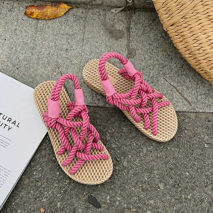 2026 Women's Bohemian Rainbow Rope Sandals