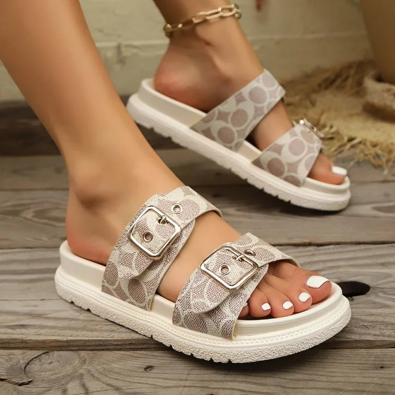2026 Women's EVA Buckle Platform Slippers