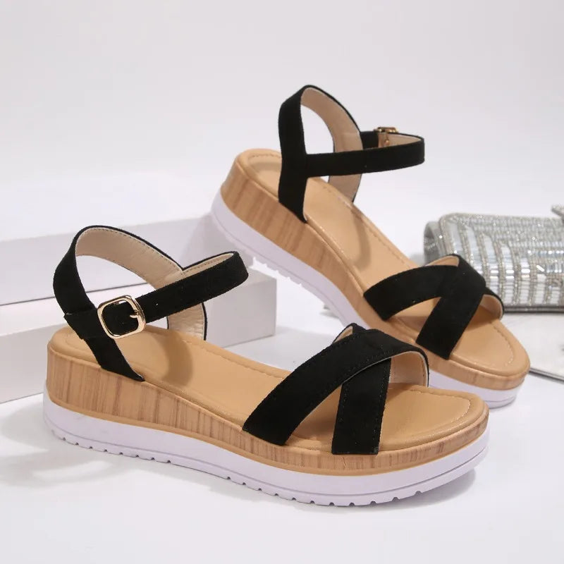 2026 Women's Cross Strap Wedge Sandals