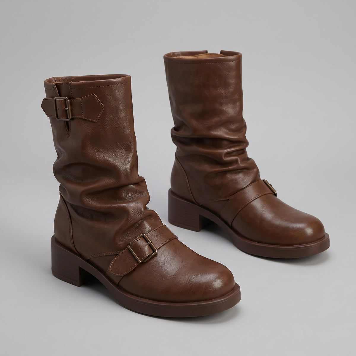 Bottes Santiags Rétro Marron Talon